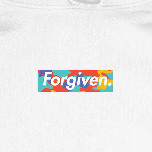 "FORGIVEN" BOX LOGO HOODIE (WHITE/RAINBOX)