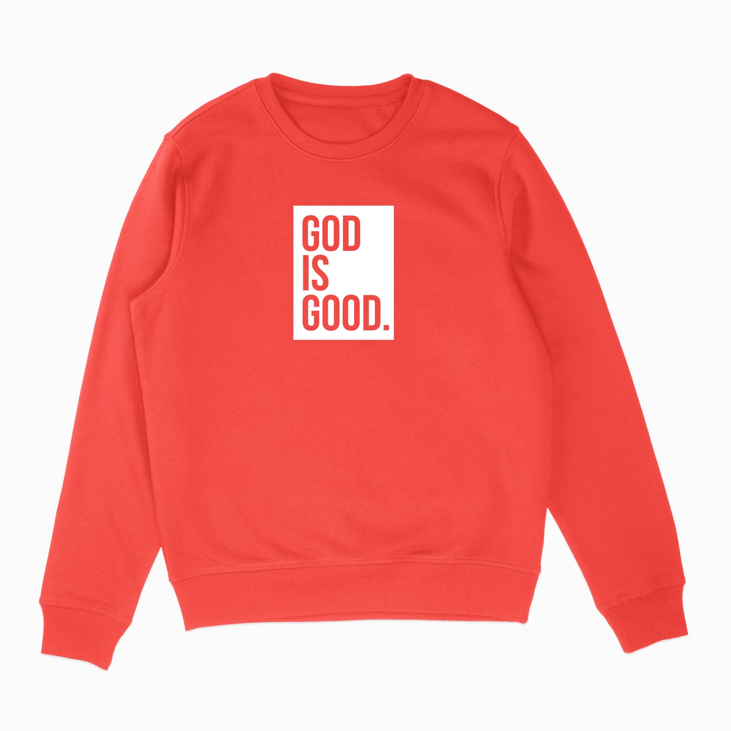 God Is Good Box Logo Red Crewneck