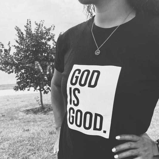 "GOD IS GOOD"BOX LOGO TEE (BLACK/WHITE)
