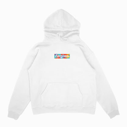 Forgiven Box Logo Unisex Hoodie White
