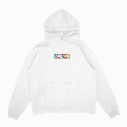 Forgiven Box Logo Unisex Hoodie White
