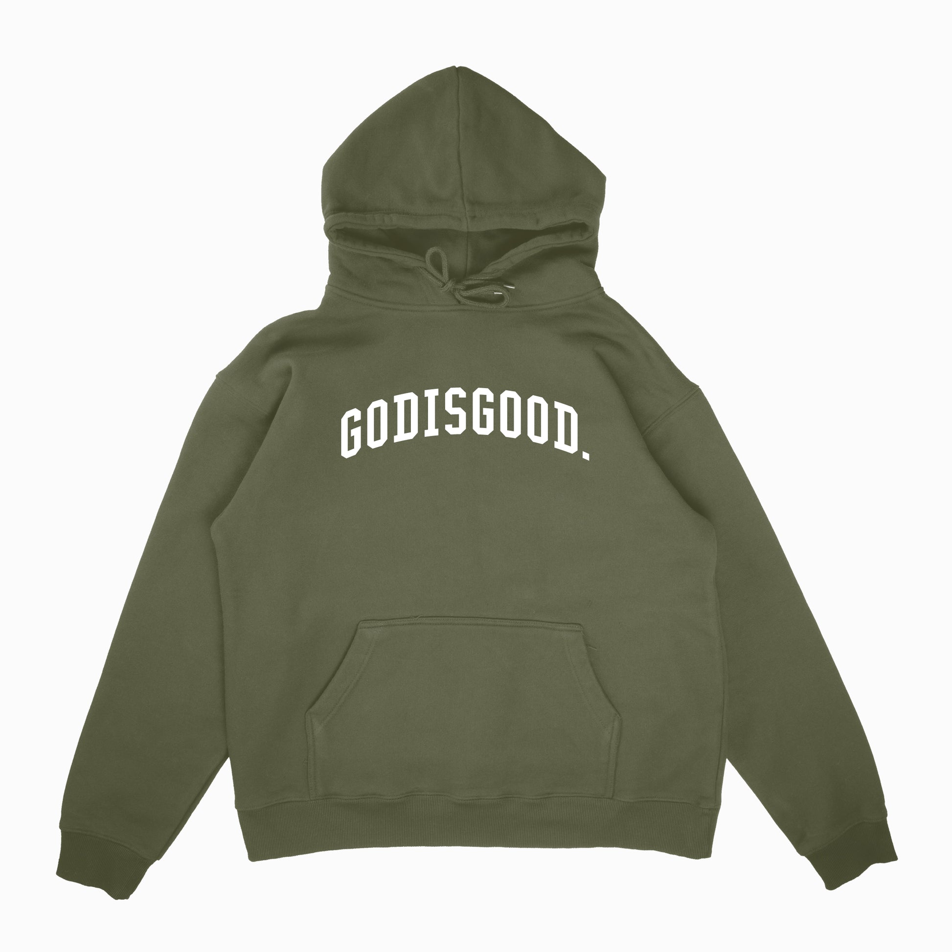 God Is Good Arch Unisex Hoodie Military Green