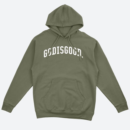 God Is Good Arch Military Green Unisex Hoodie