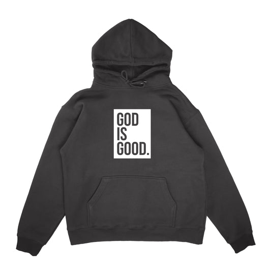 God Is Good Box Logo Hoodie Black &  White