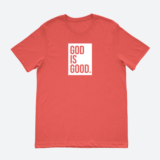 God Is Good Box Logo Unisex Tee Red