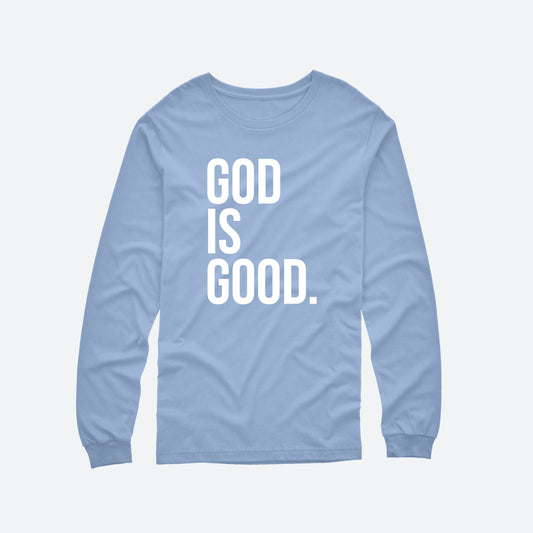 God Is Good Unisex Long Sleeve Tee Carolina Blue